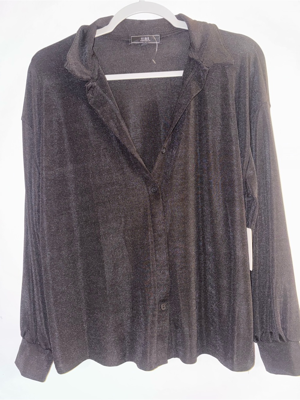 Vibe Black Button-Down Long Sleeve Shirt